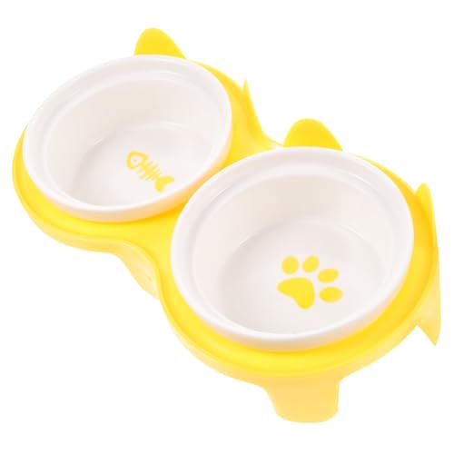 Luxshiny Keramik Katzenfutternapf Erhöht Abnehmbar Doppelt rutschfest Gelb Schräger Trinkrand Robust für Futter Wasser Einfache Komfortabel für Katzen und Kätzchen Haustierbedarf Luxshiny Keramik Katzenfutternapf Erhöht Abnehmbar Doppelt rutschfest Gelb Schräger Trinkrand Robust für Futter Wasser Einfache Komfortabel für Katzen und Kätzchen Haustierbedarf von Luxshiny
