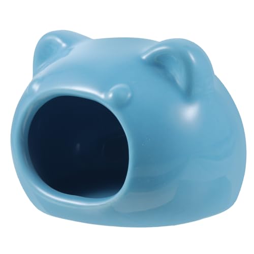 Luxshiny Keramisches Hamsterhaus mit Kühlfunktion Blaues Nest für Hamster und Kleintiere als Bett oder Leicht zu Reinigen und Tragbar für Zuhause und Unterwegs von Luxshiny