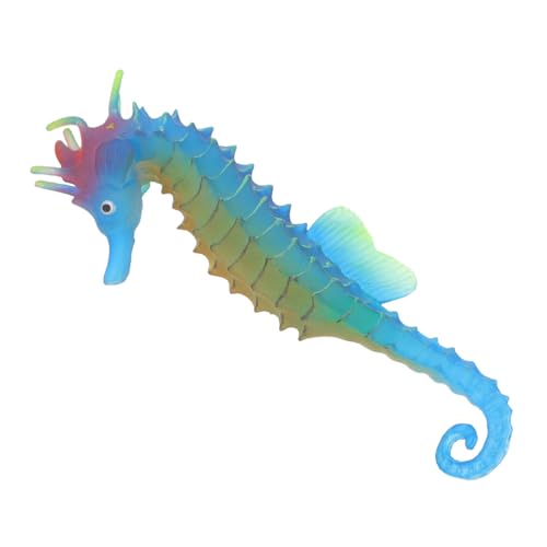 Luxshiny Künstliches Meerespferdchen Aquarium Deko Fluoreszierend Weichmeer Meeressimulation Fisch Tank Dekoration Lebensecht Blau für Aquarium Landschaft von Luxshiny