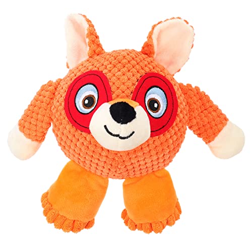 Luxshiny Langlebiges Hundespielzeug mit Quietschfunktion Interaktives Beißfestes Plüschspielzeug für Hunde Stimuliert Gehirnaktivität zum Kauen und Kuscheliger Oranger Monsterform von Luxshiny