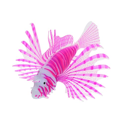 Luxshiny Leuchtende naturgetreue Löwenfisch Deko für Aquarium Nachtaktive Bunte Fischfigur mit Dunkelheitswirkung Sichere Fischbecken Verzierung für Tropische Aquarien und Wohnräume von Luxshiny