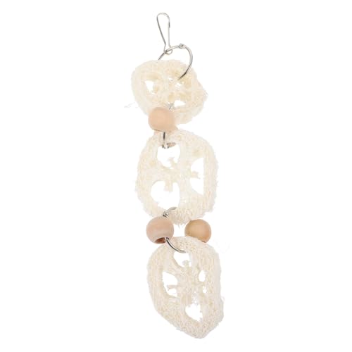 Luxshiny Natürliches Papageien Kauspielzeug aus Loofah Bunte Hängende Spielzeugperlen zur Zahnpflege und Stressabbau für Wellensittiche Nymphensittiche und Kleine Vögel im Käfig von Luxshiny