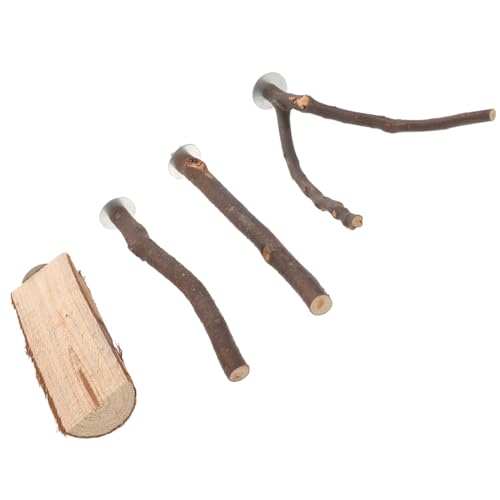 Luxshiny Naturholz Vogel Sitzstange Teiliges Set mit Plattform und AST Stabile Papageien Kletter und Spielstange für Käfig Langlebig und Einfach zu Montieren Natürliches Kauspielzeug von Luxshiny