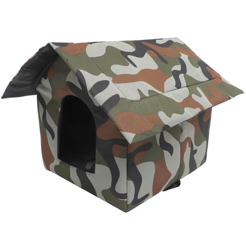 Luxshiny Outdoor Katzenhaus Wetterfestes Katzenbett für Garten Wärmeisolierte Unterkunft für Haustiere für Innen und Außennutzung Komfortables Katzennest für Sicheres von Luxshiny