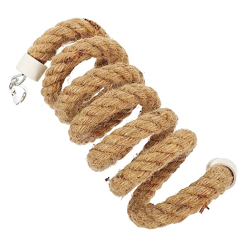 Luxshiny Papageien Kletterseil Baumwollseil Vogelspielzeug Verstellbar Spiralförmig Langlebig Stabiler Clip für Käfig Zubehör Dekorativ für Kleine bis Große Papageien von Luxshiny