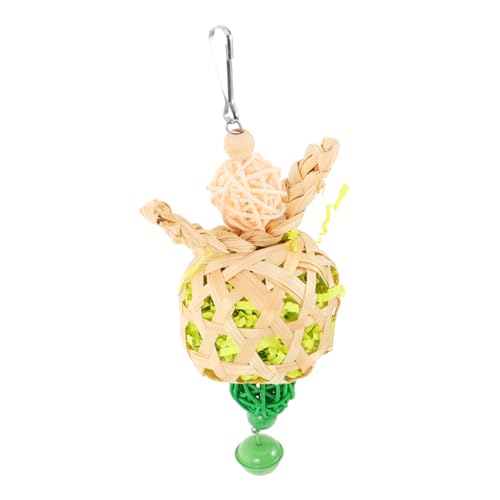 Luxshiny Vogelspielzeug Für Sittiche Nymphensittiche Und Papageien Natürliches Hängespielzeug Mit Papierschnitzeln Und Glöckchen-Design Für Käfig-zerkleinerung Und Futter-Such-Spiel von Luxshiny