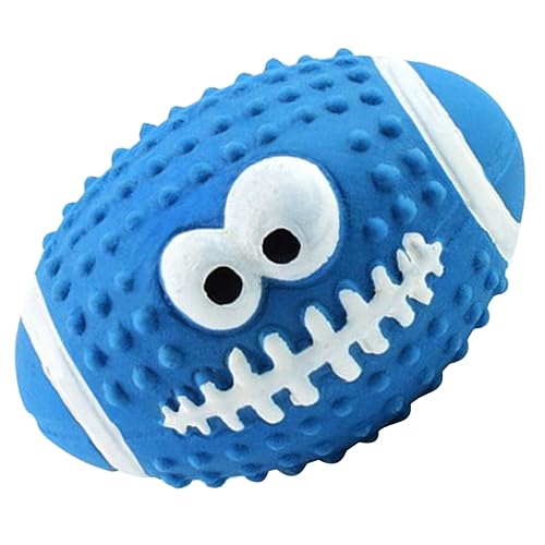 Luxshiny Quietschendes Langlebiges Hundespielzeug aus Robustem Latex Interaktives Welpen Kauspielzeug für Zahnpflege und Spielerisches Training Kleine Blaue Olivenform für Aktives Kauen und von Luxshiny