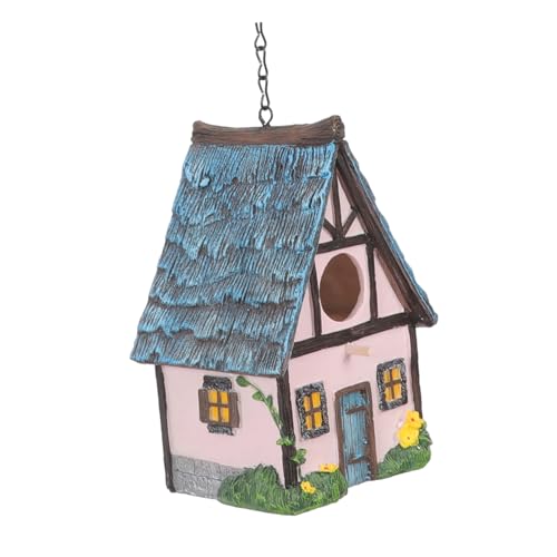 Luxshiny Resin Vogelhaus für Draußen Wetterfestes Hängendes Vogelhäuschen für Garten Balkon Wildtiervielfalt Dekorativer von Luxshiny