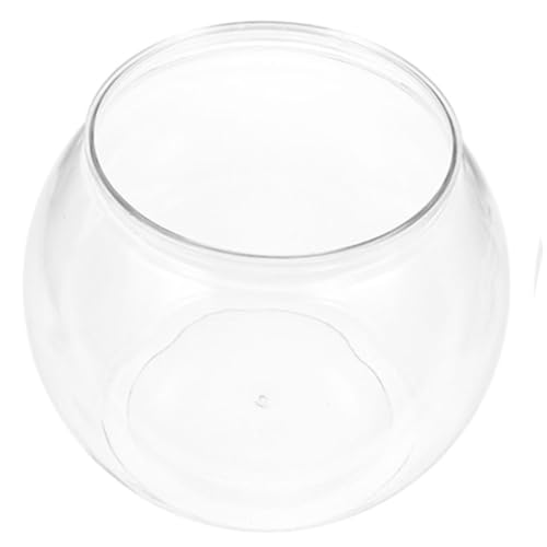 Luxshiny Transparenter Kleiner Fischtank aus Kunststoff Robuster Tisch Aquariumbehälter für Goldfische und Pflanzen für und Wohnungen Stilvolles Rundes Design Leicht und Tragbar von Luxshiny
