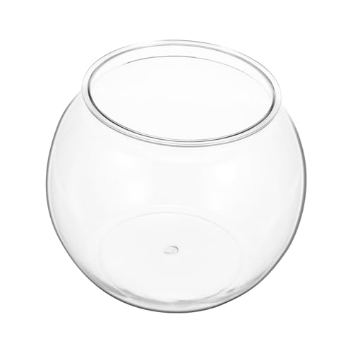 Luxshiny Transparenter Runder Aquarium Fischbehälter Bruchsicher Dekoratives Goldfisch und Betta Terrarium Modernes Schreibtisch Deko Element für Büro und Zuhause Langlebig Glatte von Luxshiny