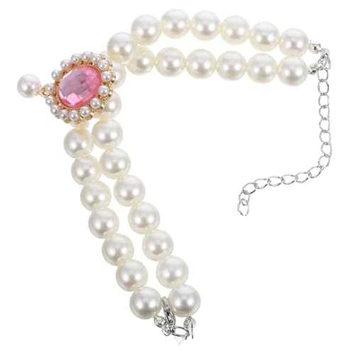 Luxshiny Verstellbares Doppellagiges Perlenhalsband für Kleine Hunde und Katzen Dekoratives Haustierhalsband mit Anhängern Modisches Haustierzubehör für Mädchen Komfortabel und Elegant von Luxshiny