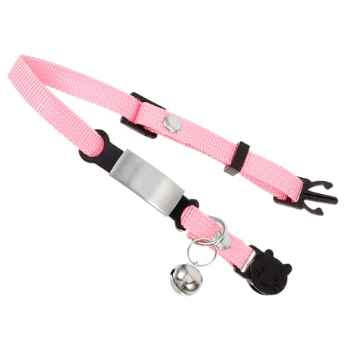 Luxshiny Verstellbares Katzenhalsband mit Namensschild Bequemes Hautfreundliches für Katzen und Kleine Welpen Sicherheitsverschluss für Einfachen Gebrauch Pinkes Design von Luxshiny
