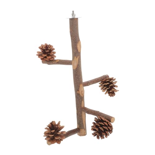 Luxshiny Vogel Käfig Holz Sitzstange mit Kiefernzapfen Natürlicher Vogel Kletterstand für Papageien und Wellensittiche Beißfestes Holzspielzeug für Käfigtraining und Beschäftigung Luxshiny Vogel Käfig Holz Sitzstange mit Kiefernzapfen Natürlicher Vogel Kletterstand für Papageien und Wellensittiche Beißfestes Holzspielzeug für Käfigtraining und Beschäftigung von Luxshiny