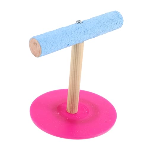 Luxshiny Vogel Kletterstand T Förmig Kleines Papageien Trainingsspielzeug Futterständer für Wellensittiche Nymphensittiche mit Sicherem Material und Einfachem Aufbau Zufällige Farbe von Luxshiny