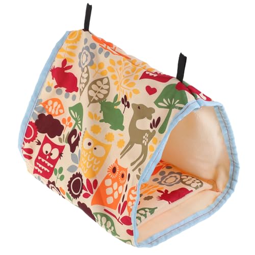 Luxshiny Winter Warm Parrot Nest Bequeme Hängematte für Vögel als Schlafplatz und Strapazierfähiges Material Große mit Kissen Hellblau mit Blumenrand von Luxshiny