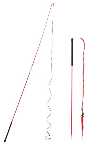 Ausfallpeitsche, Trainingsstab und Peitsche, 1,5 m lang, 1,8 m lang, für Hunde, Pferde (kann in zwei Abschnitte zerlegt werden) (rot) von Luynro