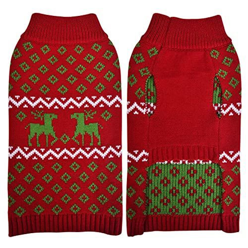 LuzPet Dog Jumper Winter Knitted Thick Sweater Costume Outfit Soft Warm Coats for Little Dogs Cats (Small, Red) von LuzPet