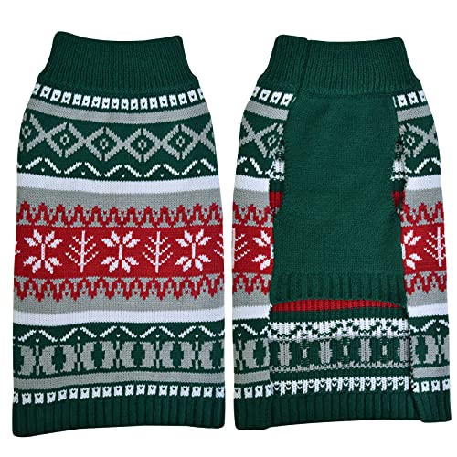 LuzPet Dog Jumper Winter Knitted Thick Sweater Costume Outfit Soft Warm Coats for Medium Dog (Large, Green) von LuzPet