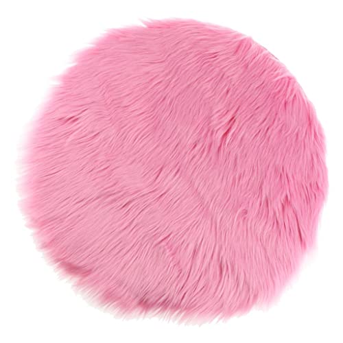Luxuriöses Kunstfell-Sitzkissen, zotteliger Schaffell-Teppich, weich, gemütlich und stilvoll, für Wohnzimmer, Schlafzimmer oder Eingangsbereich, warm und bequem, Hot Pink, 30 cm von Luzhengyang