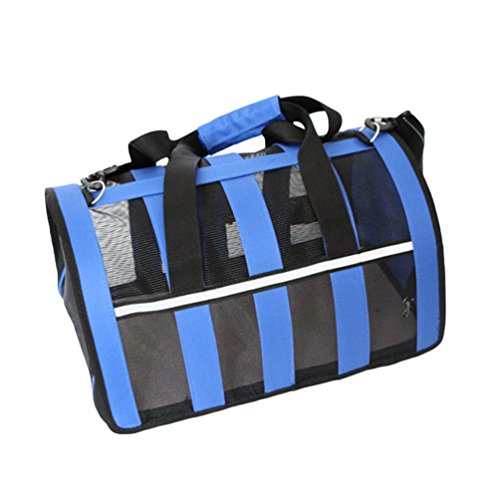 LvRao Hundetransporttasche Faltbar Leicht Handtasche Transporttasche für Katzen Hunde Haustiere Reisetasche Transportbox (Blau, S: 35 * 23 * 21cm) von LvRao
