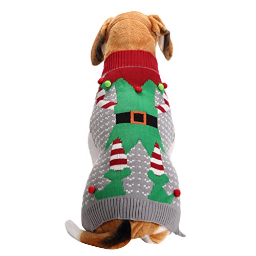LvRao Niedlich Weich Weihnachten Halloween Gedruckt Haustier Welpe Hund Sweater Jumper Mantel (Grau Clown, XS) von LvRao