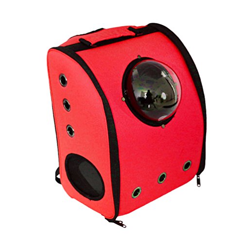 LvRao Rucksäcke Hundeflugtasche für Katzen, Hunde Transportbox Atmungsaktiv Transporttasche Haustiertragetasche (Rot, 32 * 22 * 40cm) von LvRao