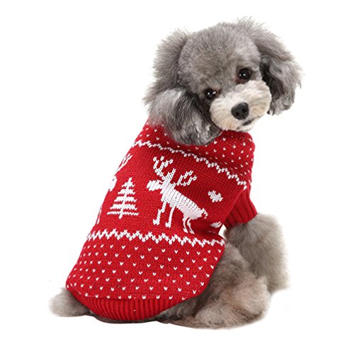 LvRao Welpe Hund Katze Strickpullover Sweater Niedlich Jumper Haustier Weihnachten Kostüm Mantel (Schwarz Schädel, M) von LvRao