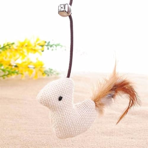 LvSenLin Interactive Cat Toy Funny Simulation Feather Bird with Bell Cat Stick Toy for Kitten Playing Teaser Wand Toy Cat von LvSenLin