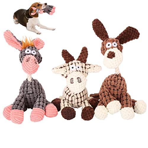 3Pcs/Set Cute Fun Dog Toys, Plush Chew Dog Toys, Squeaker Dog Toy, Puppy Molar Toy, Angst Begleiten Dog Toy for Small Medium Dogs von LvYueLM