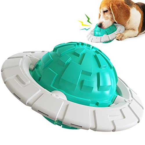 LvYueLM Hundespielzeug für aggressive Kauer, Quietschende Hundebälle, Hund fliegende Discs Spielzeug, interaktives Hundespielzeug, UFO Form Langlebiger Hundeball Spielzeug, Jolly Ball für Hunde von LvYueLM