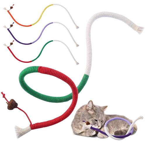 Lvefyti 3er Set Katzenspielzeug Beißseil, 70 cm Zahnpflege Spielzeug für Katzen, Interaktives Kauspielzeug gegen Langeweile, Dental Spielzeug für Kätzchen von Lvefyti