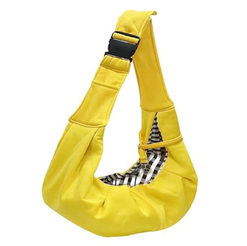 Lvjkes Tragetasche Hund, Faltbar Hunde Tragetasche, Einstellbar Hohe Kapazität Hundetragetasche, One-Shoulder, Cross-Body, Tragbar für den Außenbereich für kleine Katzen und Hunde (Gelb) von Lvjkes