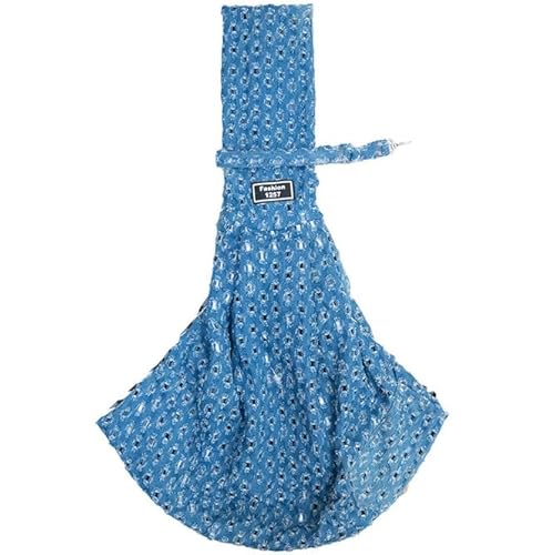 Lvjkes Tragetasche Hund, Faltbar Hunde Tragetasche, Hohe Kapazität Hundetragetasche, One-Shoulder, Cross-Body, Tragbar für den Außenbereich für kleine Katzen und Hunde (Denimblau) von Lvjkes