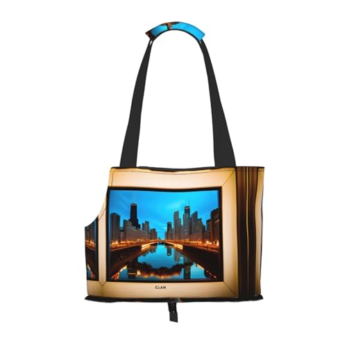 Lxqlss Chicago Reflected – stilvolle und tragbare Umhängetasche für kleine Hunde – Umhängetasche für Haustiere Lxqlss Chicago Reflected – stilvolle und tragbare Umhängetasche für kleine Hunde – Umhängetasche für Haustiere von Lxqlss