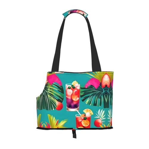 Lxqlss Tropische Cocktails, stilvolle und tragbare Haustier-Umhängetasche, Haustier-Tragetasche für kleine Hunde, Haustier-Tragetasche, Crossbody-Tasche für Haustiere, Lxqlss Tropische Cocktails, stilvolle und tragbare Haustier-Umhängetasche, Haustier-Tragetasche für kleine Hunde, Haustier-Tragetasche, Crossbody-Tasche für Haustiere, von Lxqlss