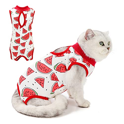 LxwSin Katze Recovery Suit, Haustiere Schutz Kleidung, Atmungsaktiver Baumwoll Katzen-Erholungsanzug Anti-Lecken Katze Physiologische Kleidung für Katzen Abdominal Wunden Erholung Entwöhnung (M,L) von LxwSin