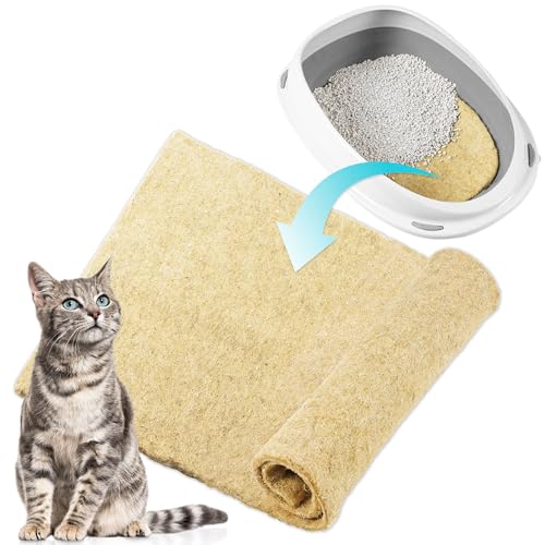 CleanCat Hanfmatte - Katzenstreu Ersatz HANF | Geruchsneutralisierend Katzenklo | Bio Katzenmatte staubfrei für Katzentoilette | Katzenstreumatte zuschneidbar | Katzenklomatte Natur (10mm, 3er Set) von Lycce