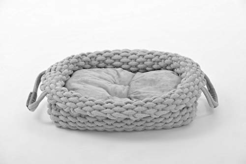 Lycce Hundebett Knit Baumwollstoff geflochten grau Größe 1 von Lycce