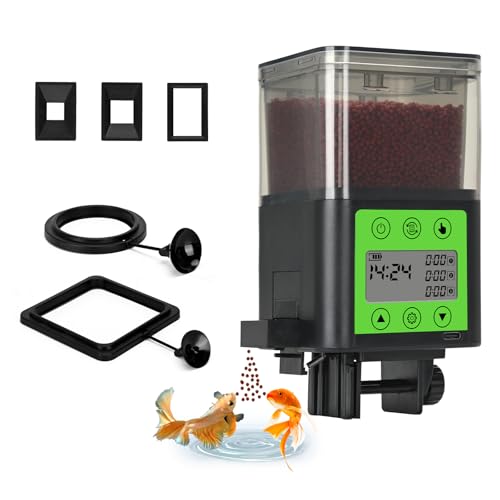 Lychee Automatischer Fischfutterspender – USB wiederaufladbar, 320 ml, große Kapazität, Aquarium-Fischfutterspender mit LCD-Display, feuchtigkeitsbeständig, elektrischer Timer-Futterspender für Lychee Automatischer Fischfutterspender – USB wiederaufladbar, 320 ml, große Kapazität, Aquarium-Fischfutterspender mit LCD-Display, feuchtigkeitsbeständig, elektrischer Timer-Futterspender für von Lychee