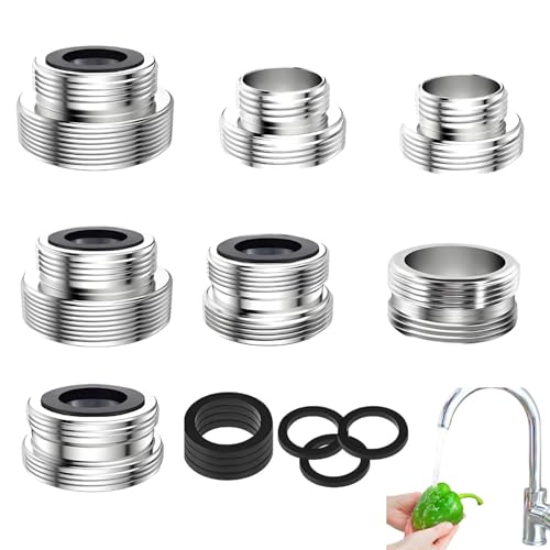 Lyivisk 7 Stück Wasserhahn Adapter, Adapter Wasserhahn Gartenschlauch, Wasserhahn Küche Außengewinde Adapter mit Dichtungen, für Gartenschlauch Anschluss, Spülbecken, Wasserfilter Lyivisk 7 Stück Wasserhahn Adapter, Adapter Wasserhahn Gartenschlauch, Wasserhahn Küche Außengewinde Adapter mit Dichtungen, für Gartenschlauch Anschluss, Spülbecken, Wasserfilter von Lyivisk