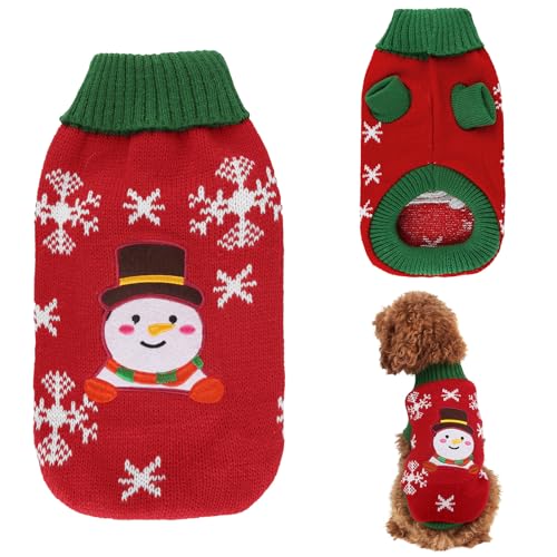 Lyneun Hundepullover Weihnachten, Hund Weihnachten, Weihnachtspullover Hunde, Warm Pullover für Hunde, Strickpullover für Hunde, Hunde Pullis Haustier Kostüm Mantel von Lyneun