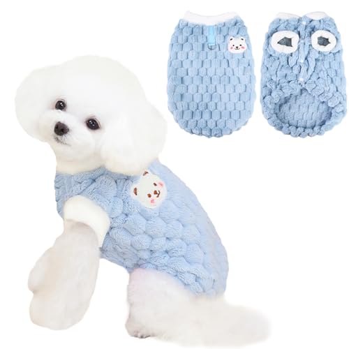 Lyneun Hundepullover, Warm und Einfarbig, Bequem und Weich für Winter, Welpenpullover (Blau, XL) von Lyneun