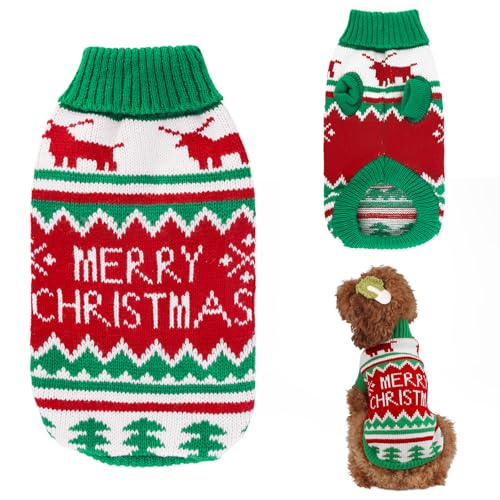 Lyneun Hundepullover für Weihnachten - Warm Strickpullover, Weihnachtspullover für Hunde - Haustier Kostüm Mantel von Lyneun