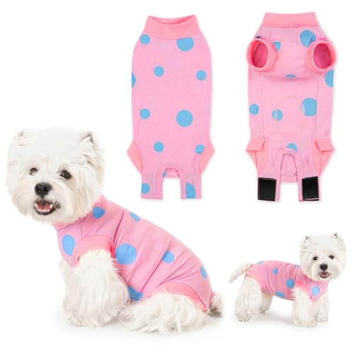 Lyneun Weiche Hundebody Nach Op, Hundebody Nach Kastration Rüde Hündin, Einstellbar Body Hund Nach Op, Atmungsaktiv Op Body Hund für Haarausfall, Allergien, Anti-Lecken, Wundschutz (Rosa, XL) von Lyneun
