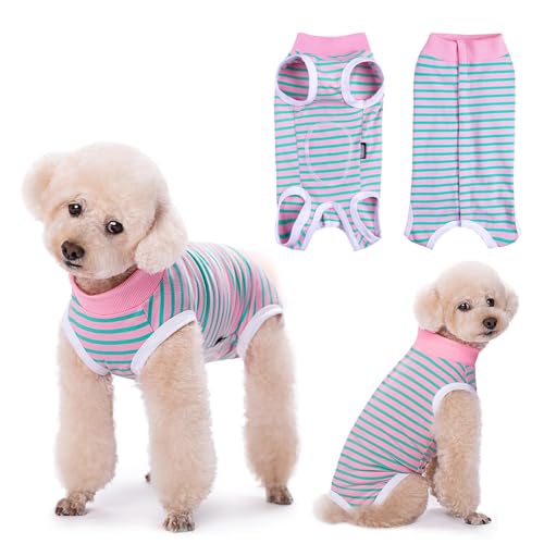 Lyneun Weiche Hundebody Nach Op, Hundebody Nach Kastration Rüde Hündinnen, Atmungsaktiv Hunde Einteiler Erholungsanzug für Haarausfall, Allergien, Anti-Lecken, Wundschutz,Kegel-Alternative (Rosa, 2XL) von Lyneun