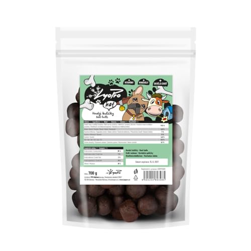 LyoPro Rinderbällchen für Hunde 700 g | 77,5% getrocknetes Fleisch | Snack für Hunde und Katzen | Gesunde Belohnung | Ergänzungsfutter (700 g, Rindfleisch-Bällchen) von Lyopro