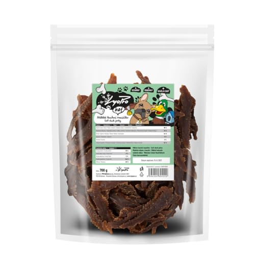 LyoPro Weiches Entenfleisch für Hunde 700 g | 86% getrocknetes Fleisch | Snack für Hunde und Katzen | Ergänzungsfutter | Ausgewogener und gesunder Snack (700 g, Zartes Entenfilet) von Lyopro