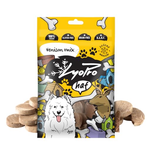LyoPro Wildmix für Hunde und Katzen 50 g | 100% natürlich | Gefriergetrocknetes Fleisch und Innereien | Ohne Gluten, Konservierungsstoffe und Zusatzstoffe | Barf-freundlicher Snack (50 g, Wild-Mix) von Lyopro