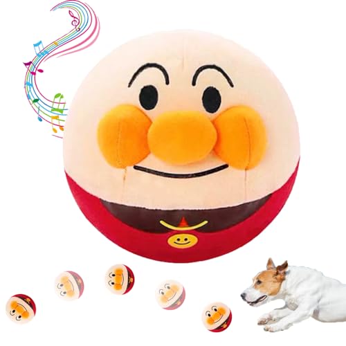 Lyoveu Bewegendes Hundespielzeug, Active Moving Pet Plush Toy, Dog Ball, Dog Toy, Treat Toy Ball, Non-Toxic Bite Resistant Toy Ball for Pets, Dogs, IQ Training Ball-Bread Man von Lyoveu