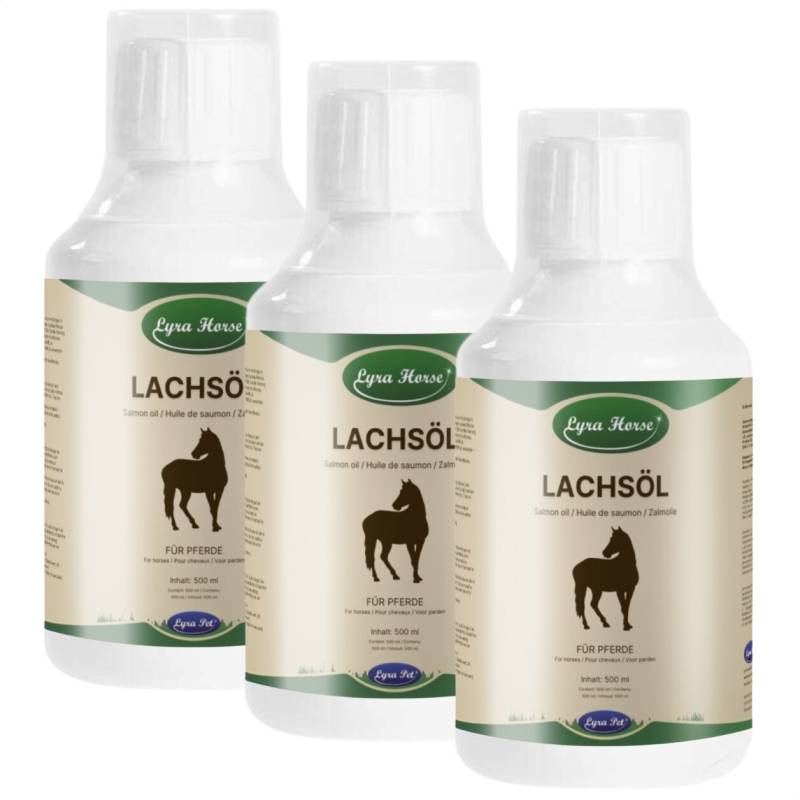 3 x 500 ml Lyra Horse® 100 % Lachsöl für Pferde von Lyra Horse